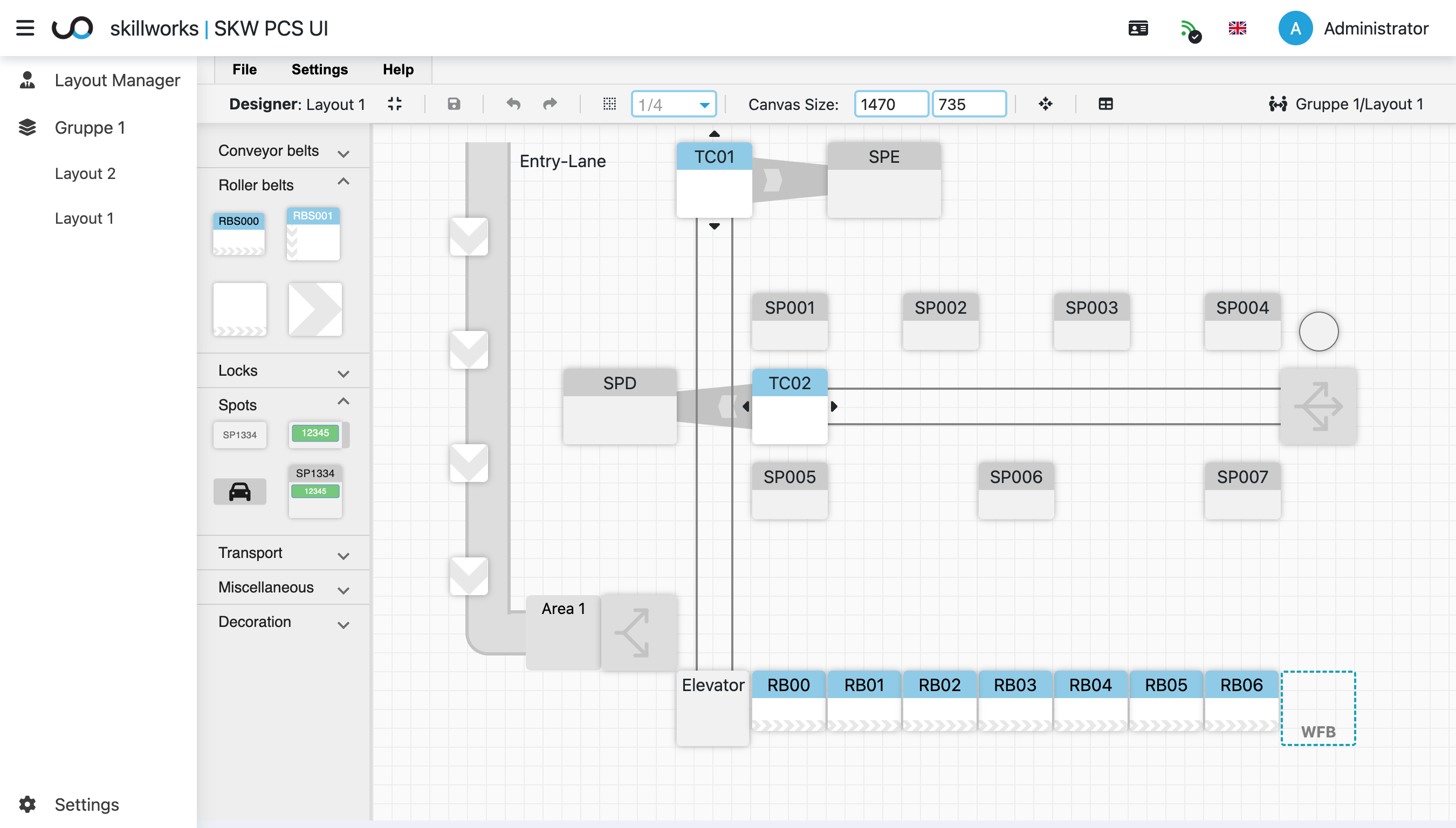 Skillworks SCADA Designer with drag-and-drop interface
